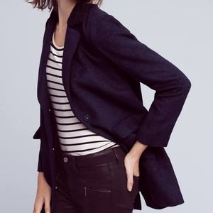 Anthropologie Chevron Sherpa Coat by Cartonnier